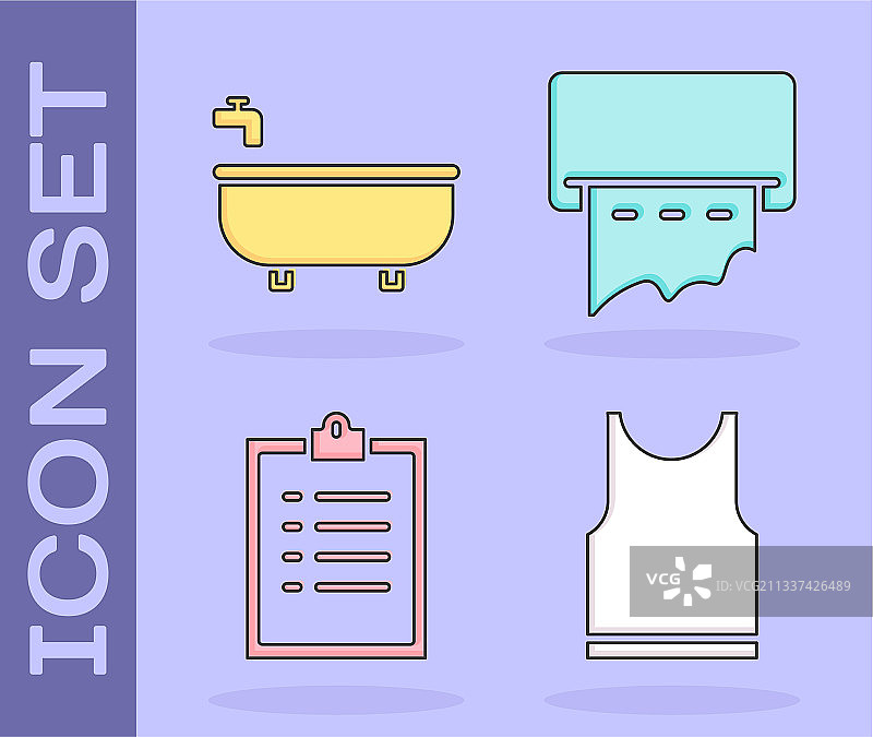 无袖T恤浴缸剪贴板合集图片素材