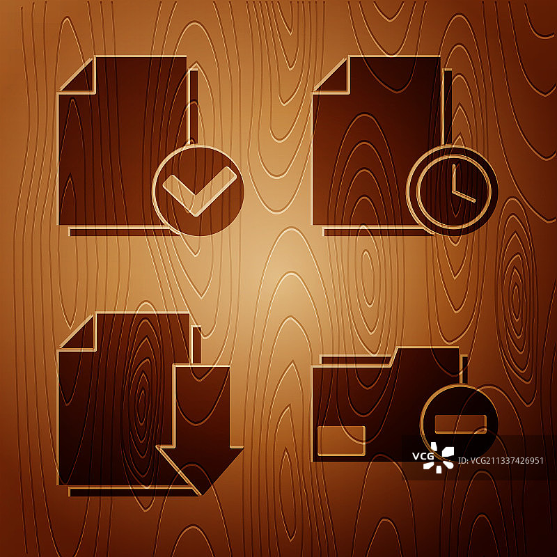 文档文件夹减号文档对勾图片素材