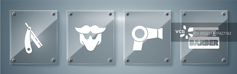 理发店吹风机胡须和胡子图片素材