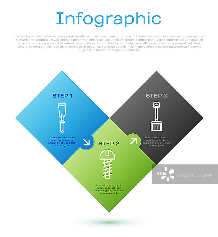 油灰刀雪铲金属线性组合图片素材