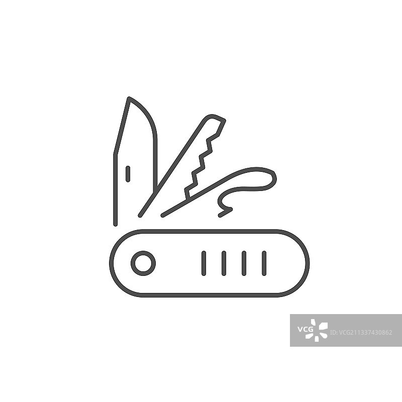 多功能工具或笔刀线条图标图片素材