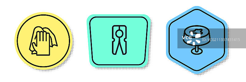 清洁服务衣夹污渍线条设计图片素材