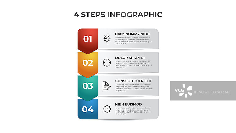 带数字的四步列表图布局图片素材