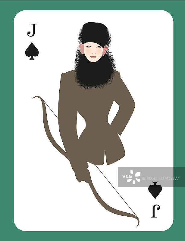 穿着漂亮的黑桃Q女孩图片素材