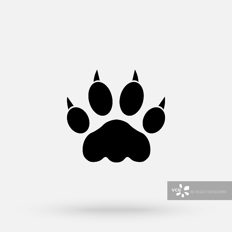 白色背景上的黑色狮爪印Logo图片素材
