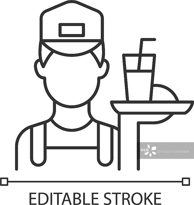 贫困劳动者线性图标图片素材