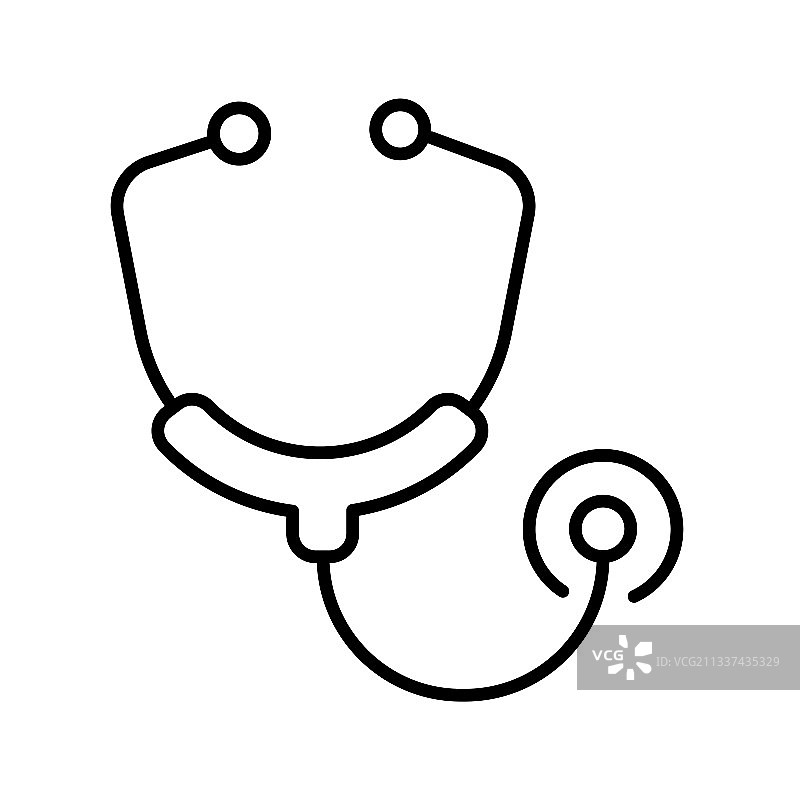 听诊器简约单色医疗图标图片素材