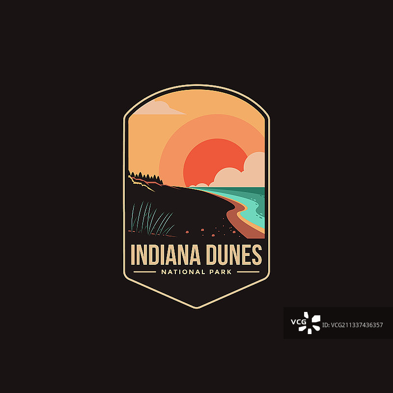 印第安纳沙丘国家公园标志徽章图片素材