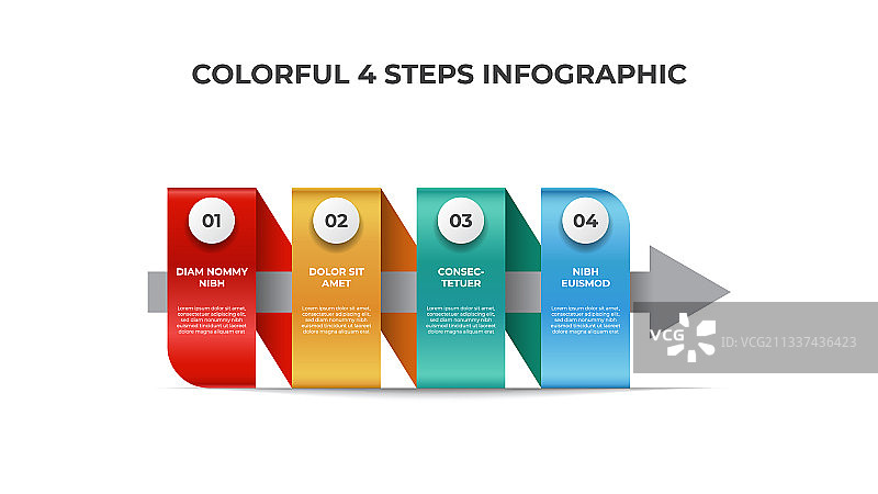 包含4个元素的彩色信息图表模板图片素材