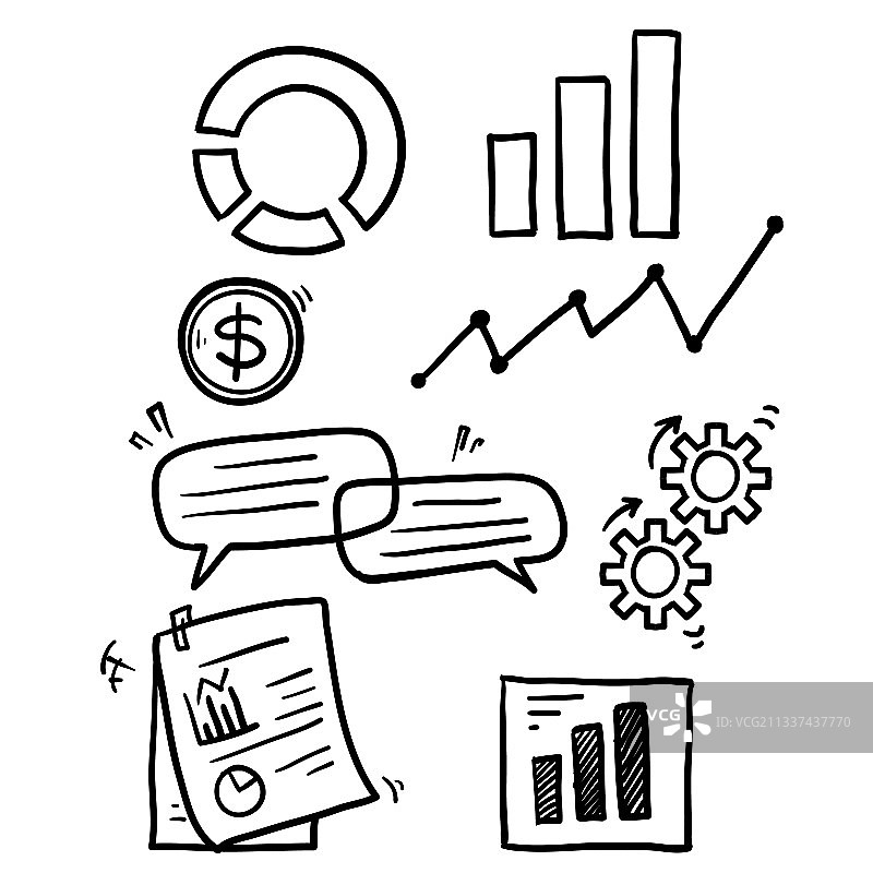 手绘涂鸦数据抽象概念合集图片素材