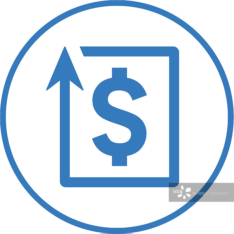 退款退回付款蓝色圆形图标图片素材