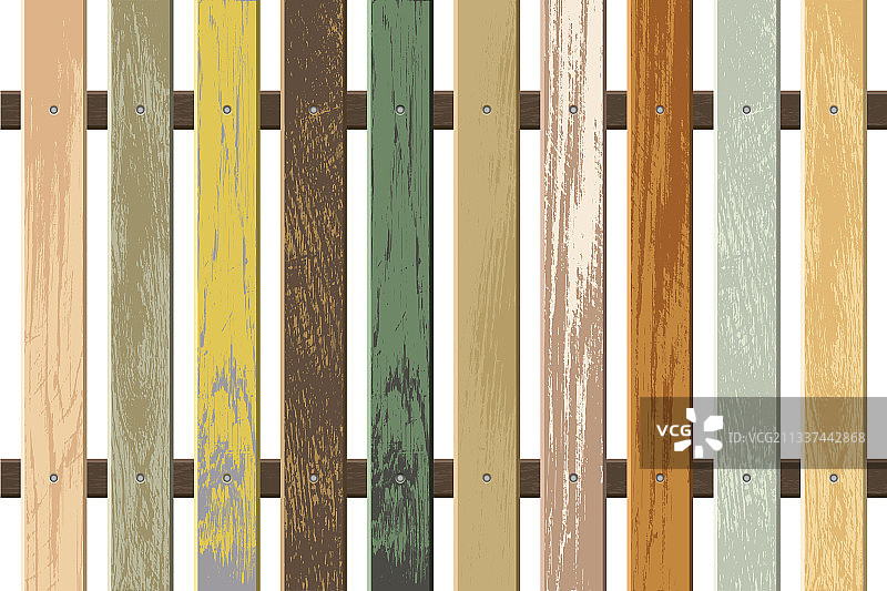 复古彩色木栅栏图片素材