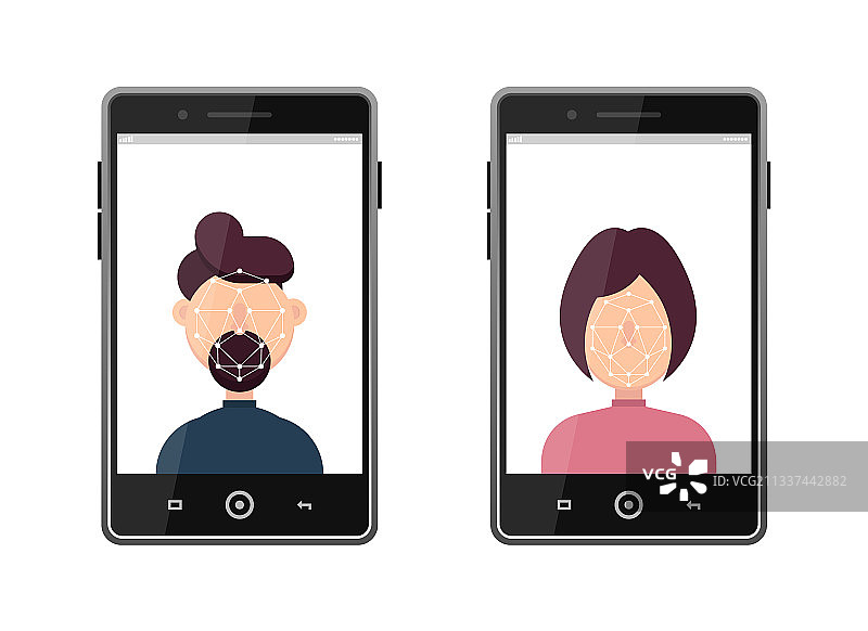 通过面部识别解锁设备图片素材