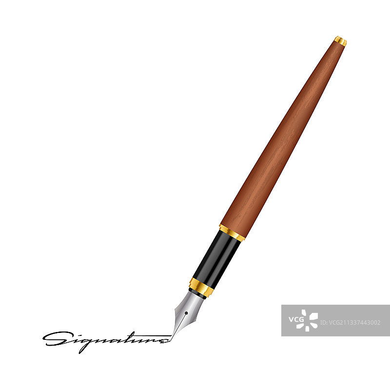 墨水笔和签名图片素材