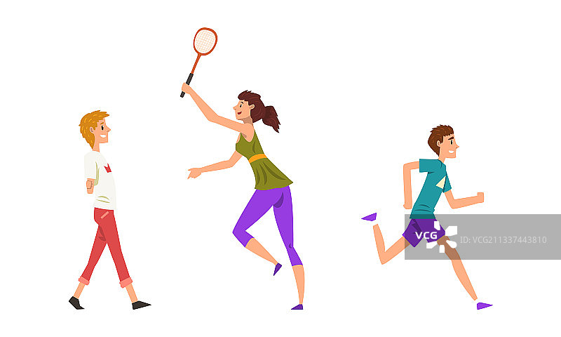 青年男女户外活动图片素材