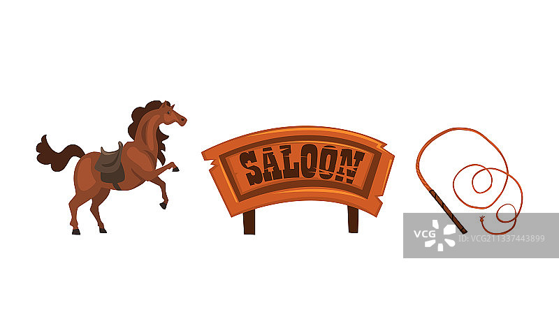 狂野西部标志木制西部沙龙招牌图片素材