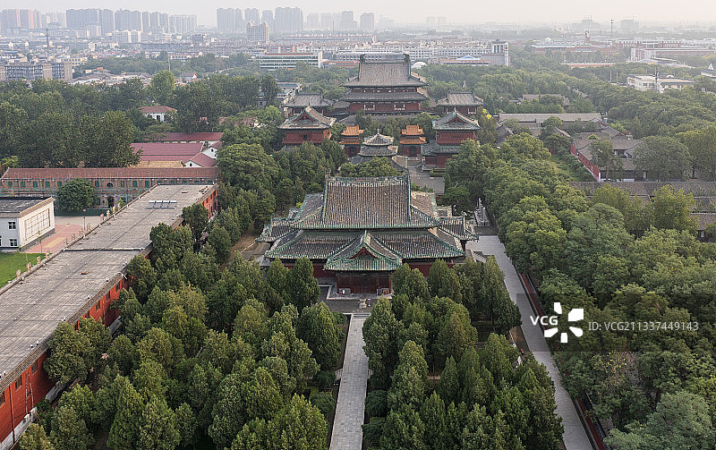 2021-07-04中国，河北省，石家庄市，正定县，隆兴寺航图片素材
