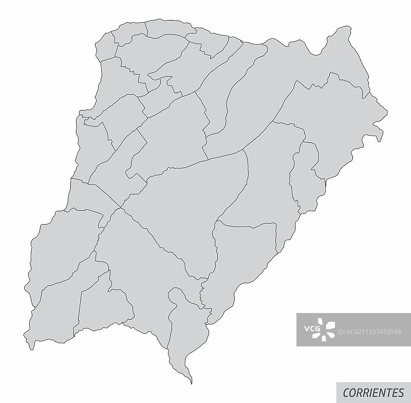 科连特斯省行政地图图片素材