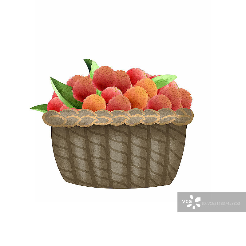 一筐水果杨梅插画元素图片素材
