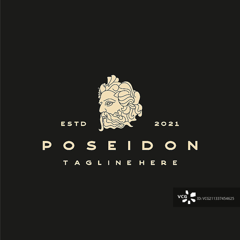 希腊海神波塞冬Logo，古希腊神图片素材