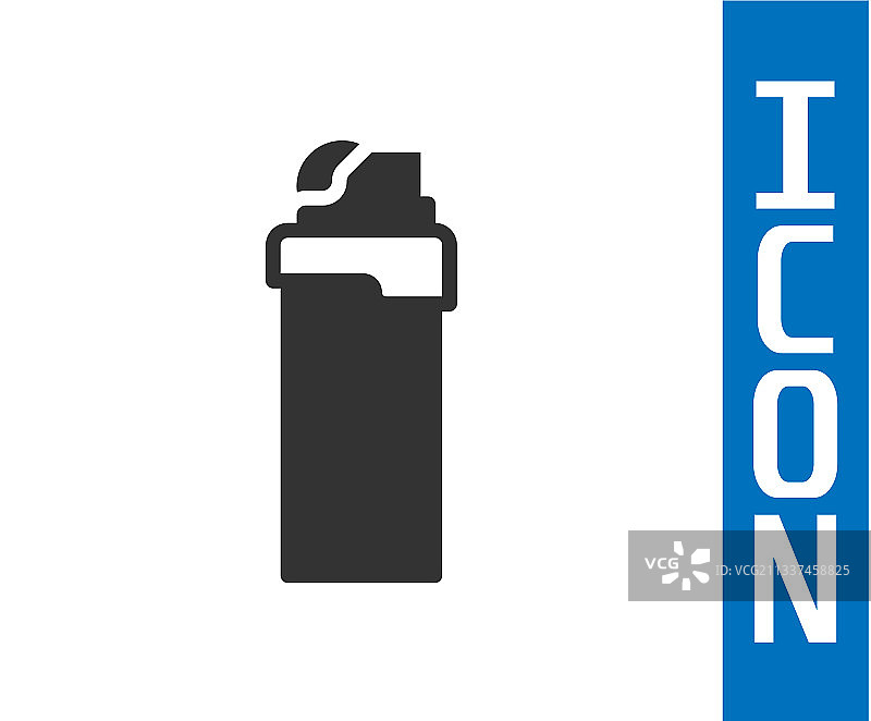灰色打火机图标，白色背景图片素材
