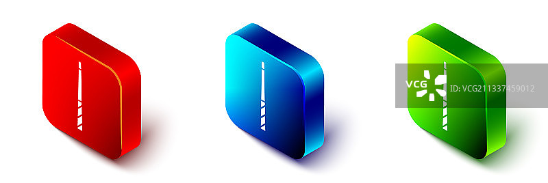 2.5D台球杆图标，白色背景图片素材