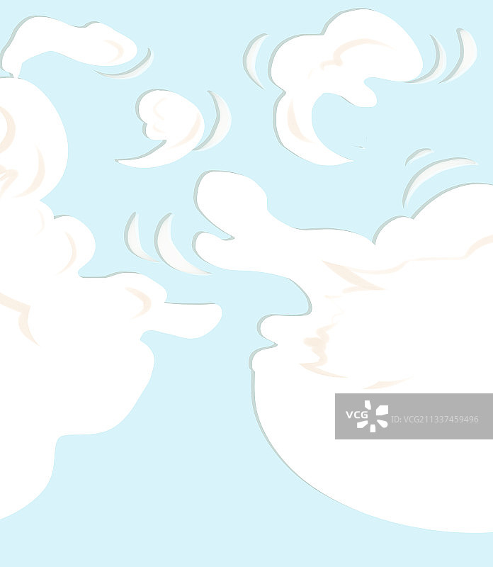 天空中的白云插画元素图片素材