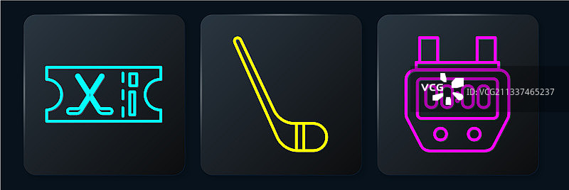 冰球运动票秒表冰块组合图片素材