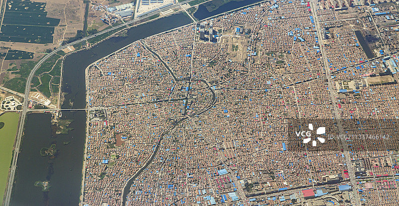 河北霸州胜芳镇航拍图片素材