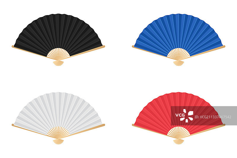 彩色日式折扇图片素材