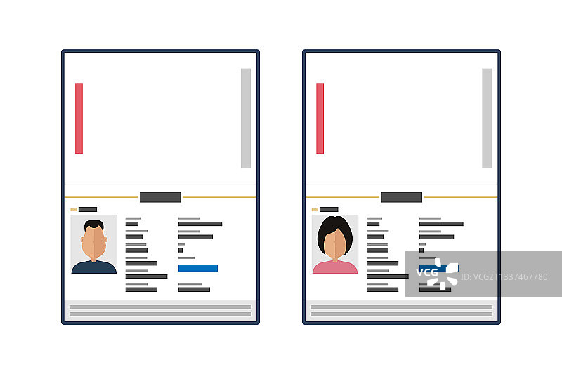 已打开和关闭的男女护照图片素材