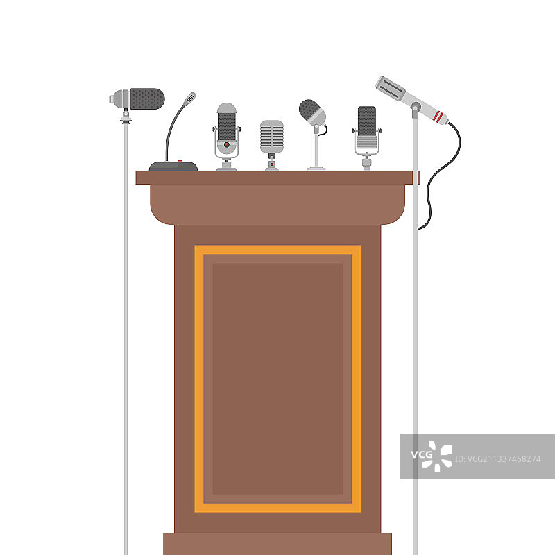 带麦克风的演讲台图片素材