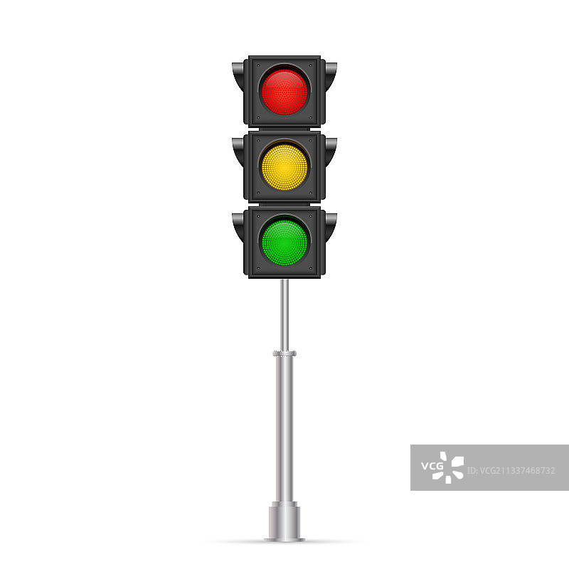 白色背景上的交通灯图片素材