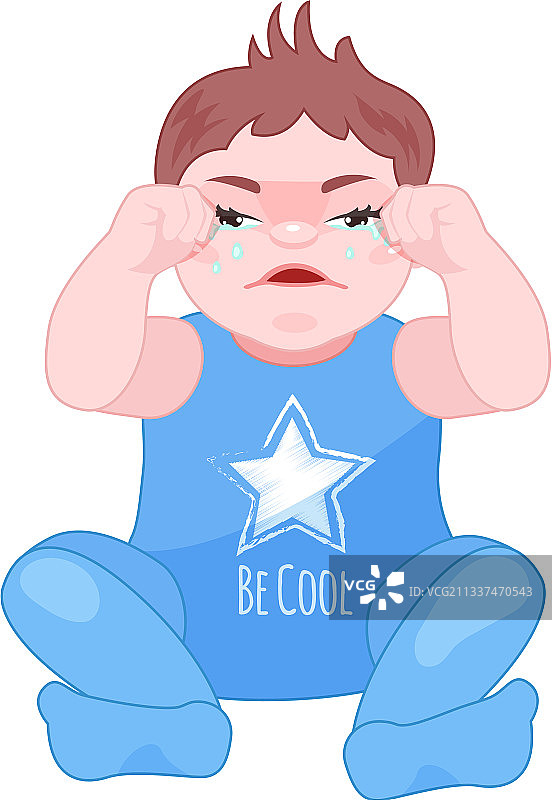 穿着儿童服装哭泣的儿童图片素材