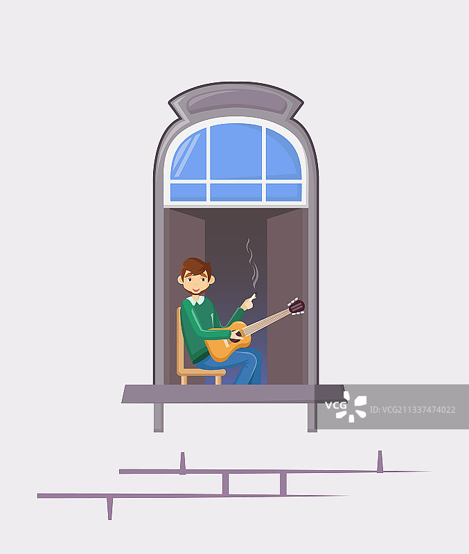 窗户里的邻居：老房子建筑图片素材