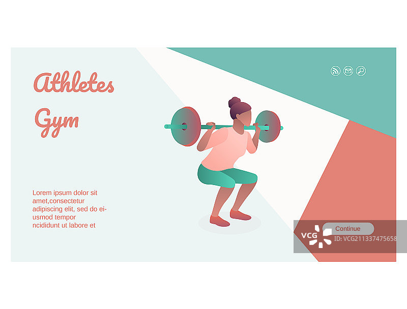健身房网站或着陆页界面图片素材
