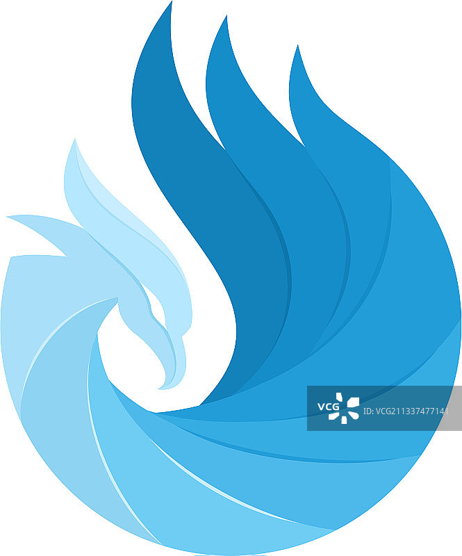 抽象凤凰火焰鸟标志模板图片素材