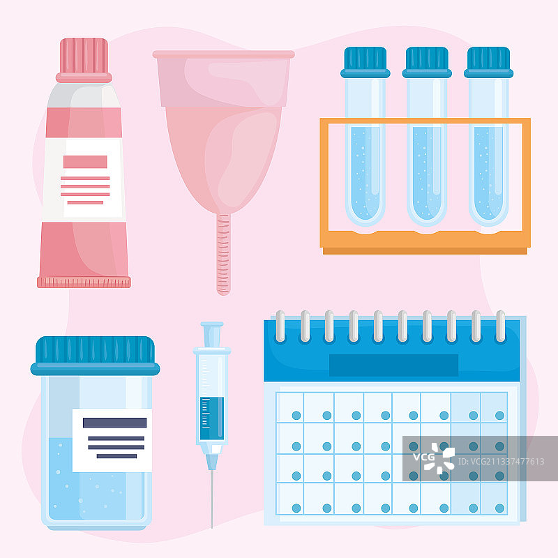 六个妇科图标图片素材