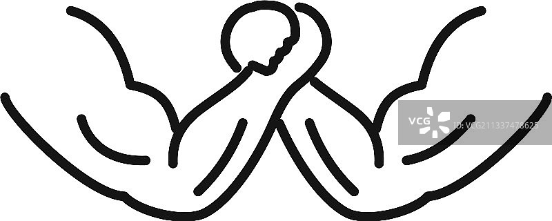 掰手腕图标轮廓样式图片素材