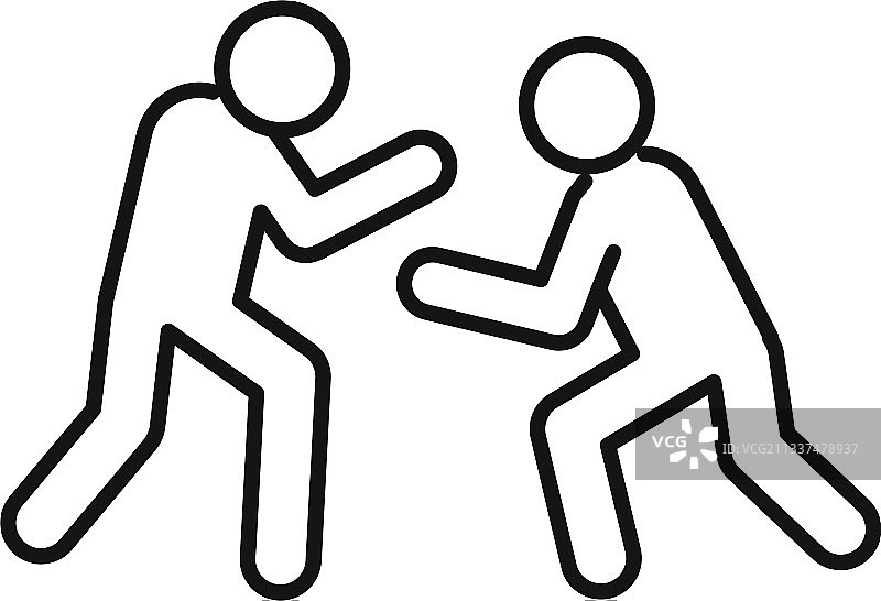 希腊罗马式摔跤队图标轮廓图片素材