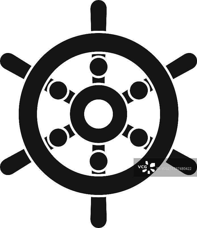 邮轮方向盘图标简约风格图片素材