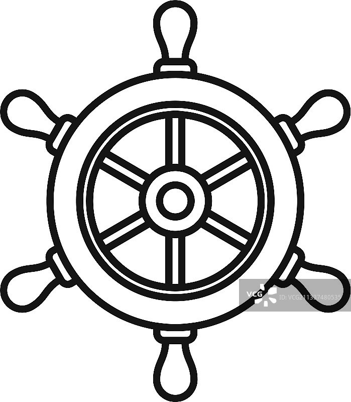 海军船舵轮廓样式图标图片素材