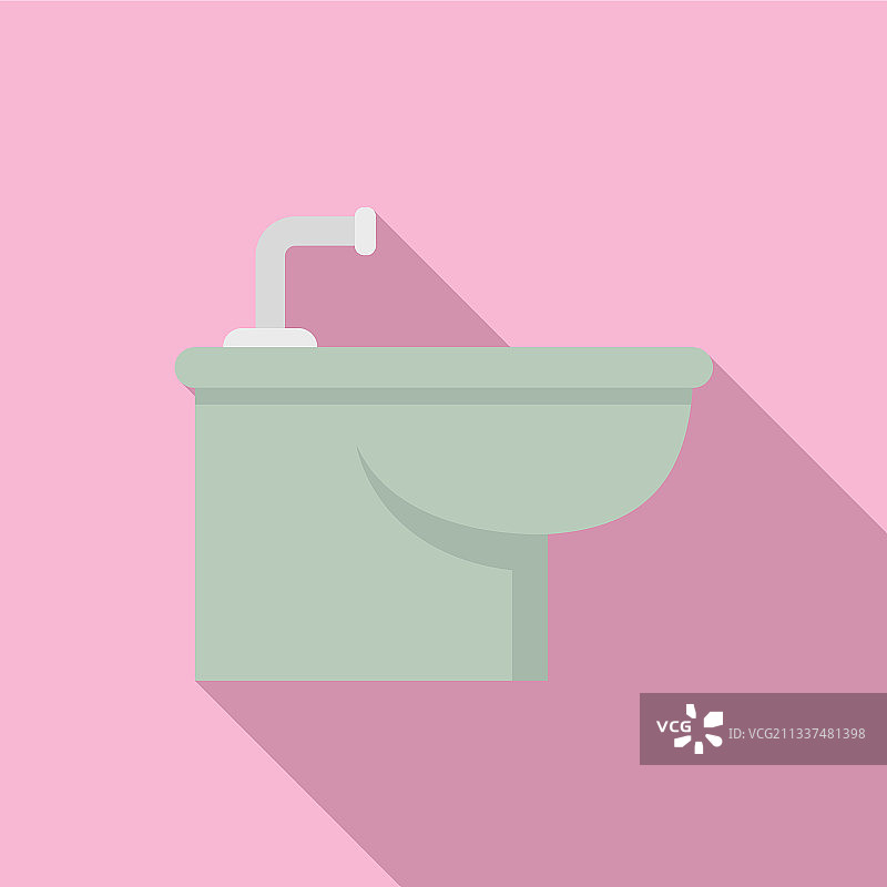 淋浴净身盆图标（扁平风格）图片素材