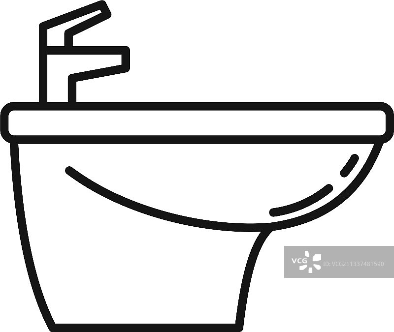 坐浴盆家具轮廓风格图标图片素材