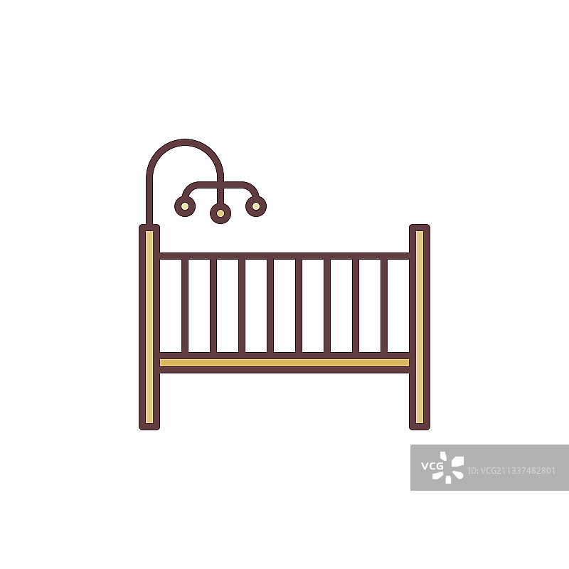 婴儿床概念彩色图标图片素材