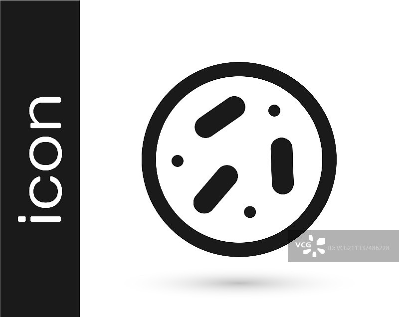 黑色培养皿与细菌图标图片素材