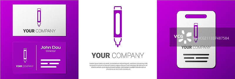 白色背景上的记号笔图标图片素材