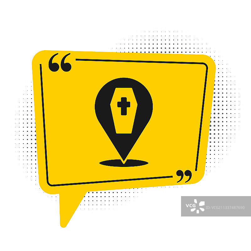 黑色棺材与基督教十字架图标图片素材