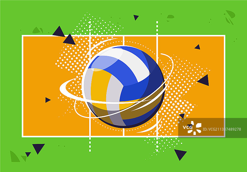 排球场上的排球图片素材