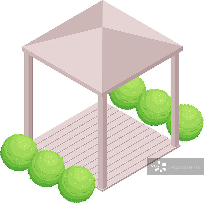 2.5D凉亭图标图片素材